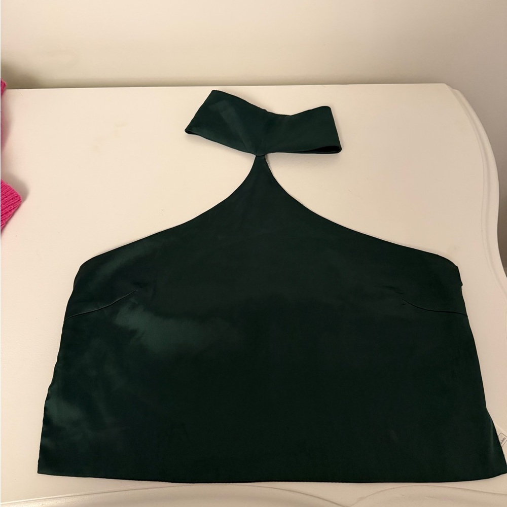 Edikted Dark Green Halter Crop Top - Picture 4 of 6